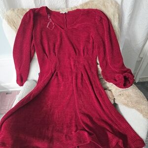 Chenault Vibrant Red Long Sleeve Dress